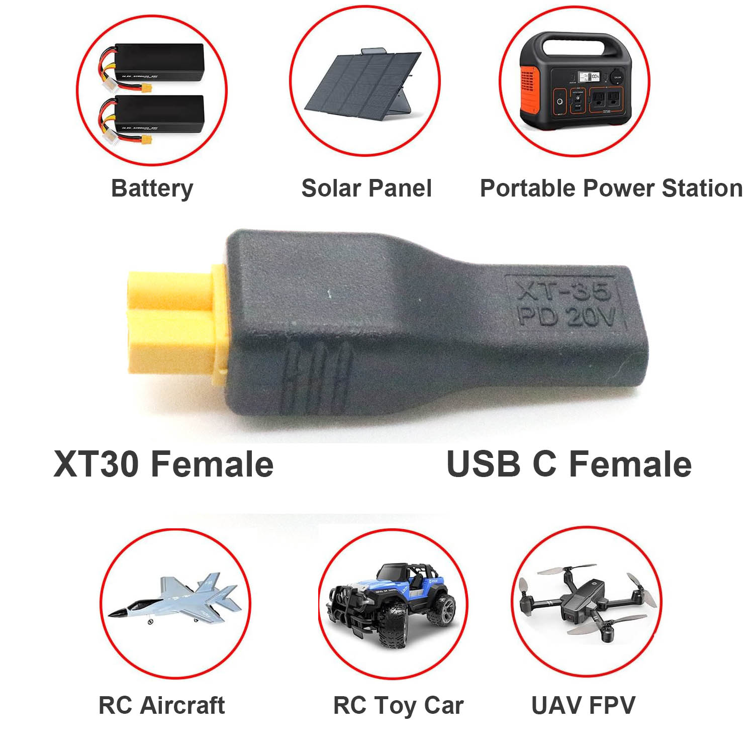 1 шт. USB Type C Женский вход  – обзор и цена Drone Battery Adapter